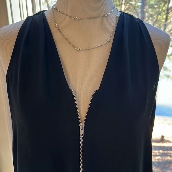 Eight * Sixty Black Blouse with zipper detail, So cute! - Picture 2 of 5